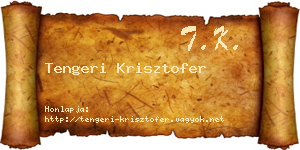 Tengeri Krisztofer névjegykártya